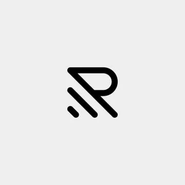 Letter R AR AP Monogram Logo Design Minimal Icon Stock Illustration