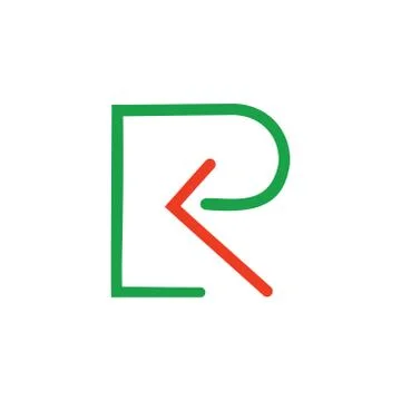 Letter r arrow thin line logo vector Stock Illustration