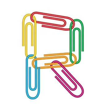 Letter r with clips Stock Illustration