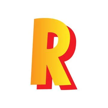 Letter r, comic style typeface with transparent background Stock Illustration