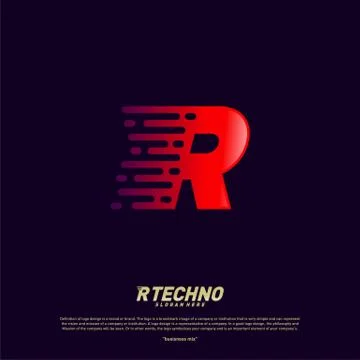 Letter R Digital logo design concept Vector. Initial R Technology logo templa Stock Illustration
