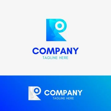 Letter R Dot Polygon Logo Stock Illustration