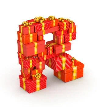 Letter R from gifts Stock Illustration