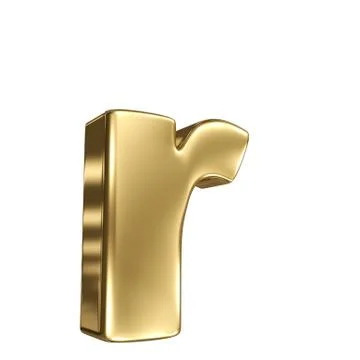 Letter r from gold solid alphabet Illustrazione stock