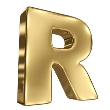 Letter r from gold solid alphabet イラスト素材