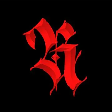 Letter R, in the Gothic style. Vector. Alphabet. Calligraphy and lettering. M Stock Illustration