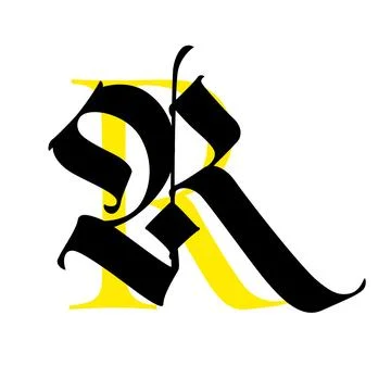 Letter R, in the Gothic style. Vector. Alphabet. The symbol is isolated on a Stock Illustration