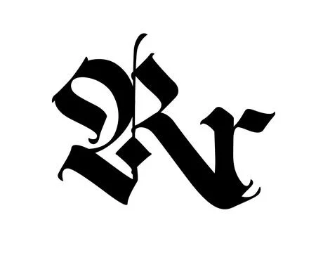 Letter R, in the Gothic style. Vector. Alphabet. The symbol is isolated on a Stock Illustration