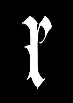 Letter r, in the Gothic style. Vector. Alphabet. The symbol is isolated on a Stock Illustration