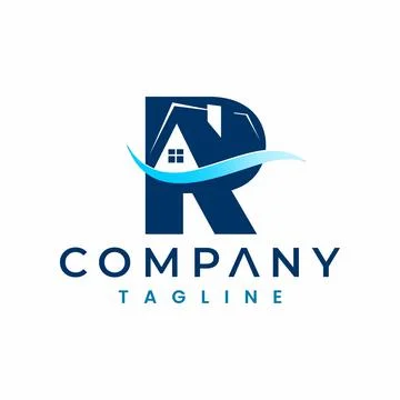 Letter R House Logo , Initial Home Logo Stock Illustration