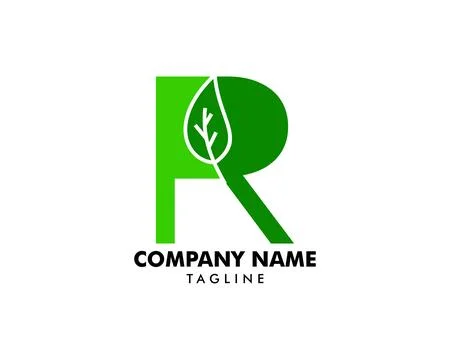 Letter R leaf initial logo template Stock Illustration