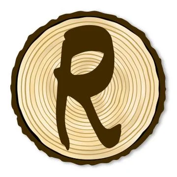 Letter R Log End Stock Illustration