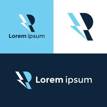 Letter R logo design with negative space power icon Vector template elements Stock Illustration