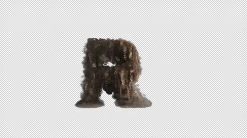 Letter R is made from sand breaks and fall creating dust Stock Footage 289727227