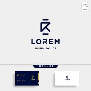 Letter R Monogram Logo Design Minimal Icon Stock Illustration