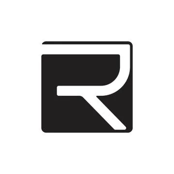Letter r negative space square logo Illustrazione stock
