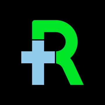 Letter r with plus symbol. Flat and isolated. Stock Illustration