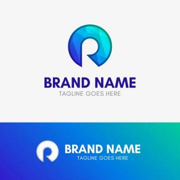 Letter R Polygon Logo Stock Illustration