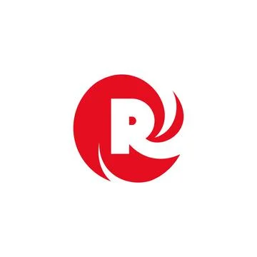 Letter R in the rounded circle. Vector logo Stock Illustration