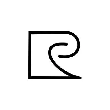 Letter r simple line logo vector Stock Illustration