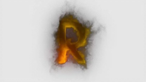 Letter R from smoke and fire, letter in ... | Stock Video | Pond5