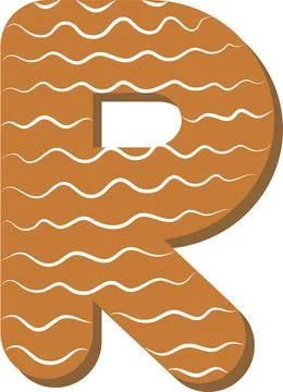 Letter R. Vector set of alphabet holidays ginger cookie isolated on white Stock Illustration