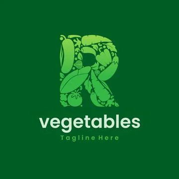 Letter R Vegetables Logo Vector Stock Illustration
