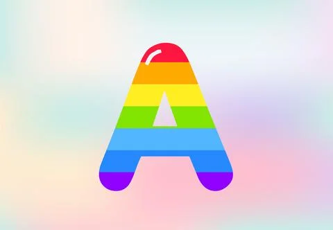 A Letter Rainbow patterns design, abstract rainbow letter for kids, love, f.. Stock Illustration