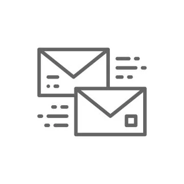 Letter, receive and send a message bubble, chatting, communication line icon. Stock Illustration