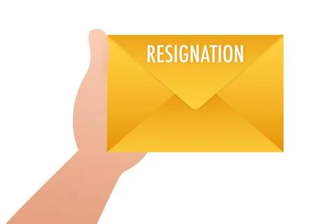 Letter of resignation paper document, file. Vector stock illustration. Stock Illustration