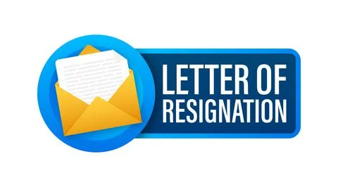 Letter of resignation paper document, file. Vector stock illustration. イラスト素材