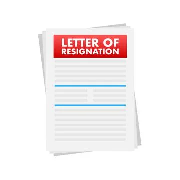 Letter of resignation paper document, file. Vector stock illustration. イラスト素材