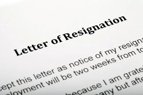 Letter of Resignation Stock Photos