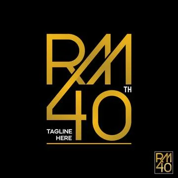 Letter RM 40 font line connected anniversary sport brand typography stylish Stock Illustration