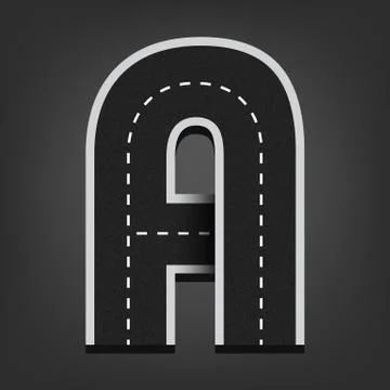 A letter. Road font Stock Illustration