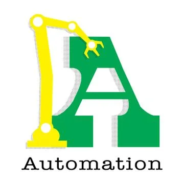 Letter A with robot arm Stock Illustration