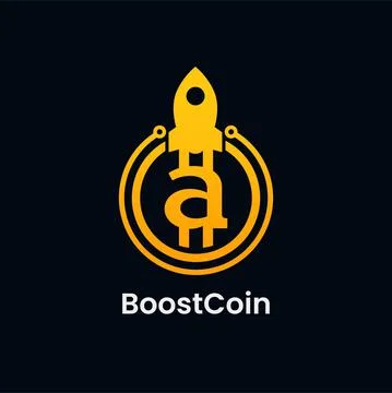 Letter A Rocket Boost Coin Logo Design Illustrazione stock