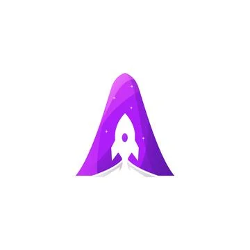 Letter A Rocket Modern Logo Vector Design Template Stock Illustration