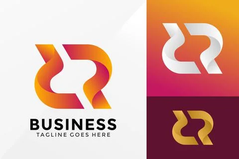 Letter RR Abstract Gradient Logo Design, Brand Identity Logos Designs Vector  스톡 일러스트