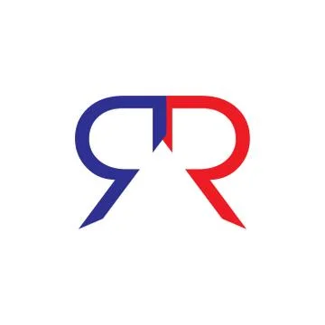 Letter rr simple geometric line logo vector Stock Illustration