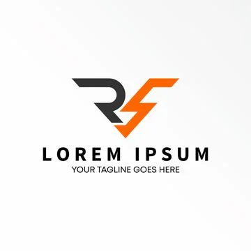 Letter RS on triangle free vector stock. Font abstract design concept. Stock Illustration