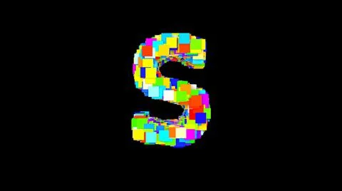 Letter S. 3D Bright colored uppercase large letter of the alphabet S on an empty Stock Illustration