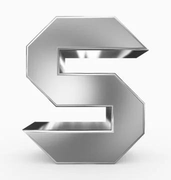 Letter S 3d cubic silver isolated on white Stock Illustration