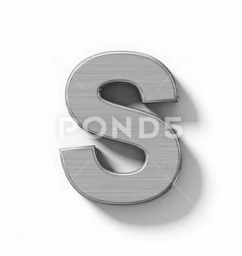 Letter S 3D metal isolated on white with shadow - orthogonal projection ...