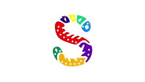 Letter S. 4K video. Unique font animated isolated on White background Stock Footage 162875014