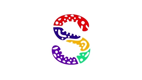 Letter S. 4K video. Unique font animated isolated on White background. Stock Footage 163868010