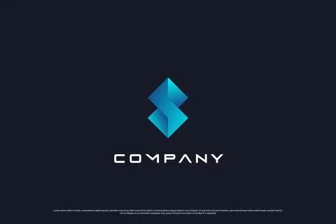 Letter s 5 five gradient blue business logo design illustration. Stock Illustration