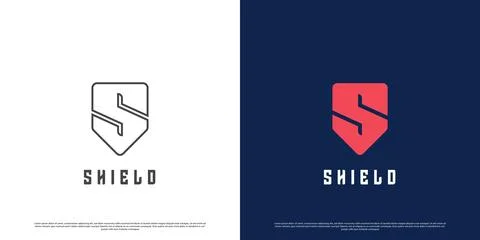 Letter s 5 five shield guard secure logotype logo design illustration. Stock Illustration