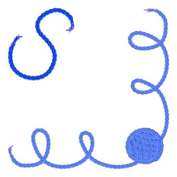 Letter S. Alphabet font vector - yarn, rope, cable Ilustración de archivo