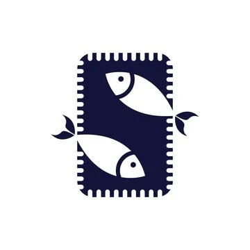 Letter S and fish elements in a simple and modern style. Stock Illustration